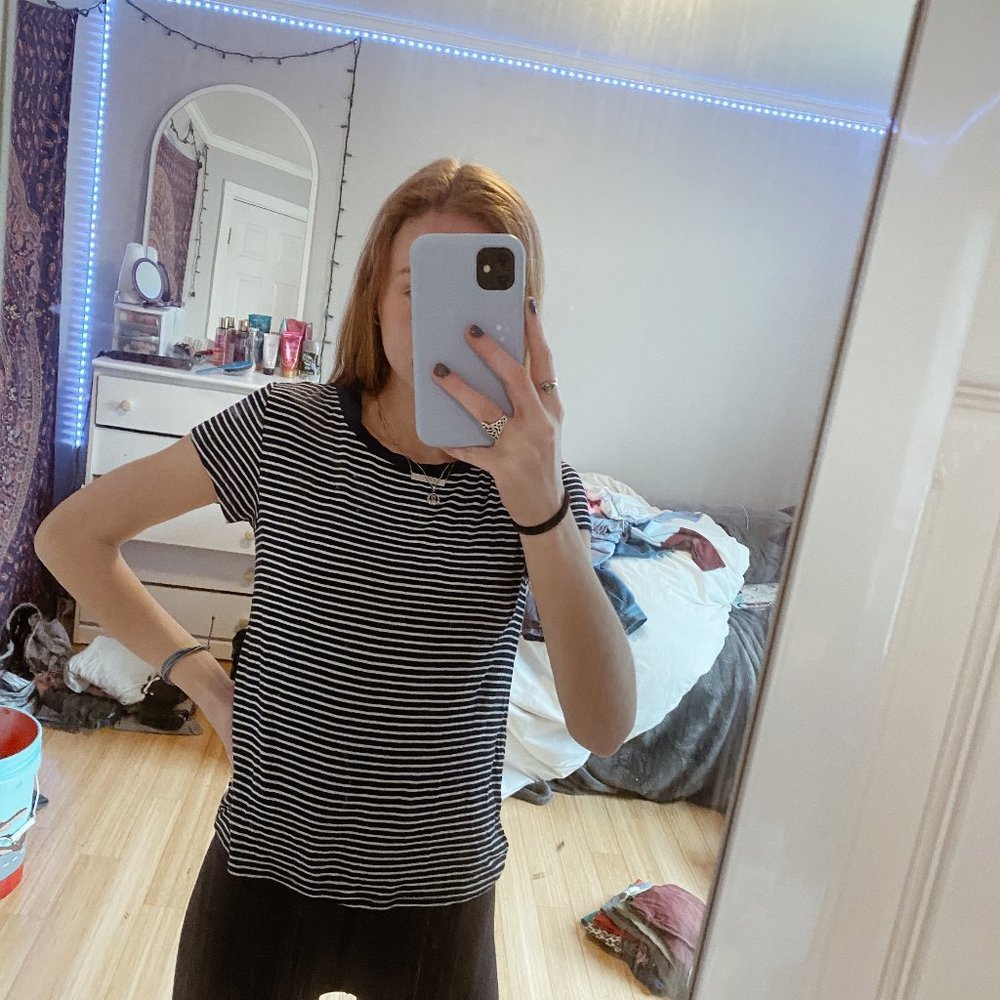 USED AMERICAN EAGLE Stripped Soft Shirt. Size XS